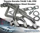 1974 1982 TOYOTA COROLLA 1.8L 3T C DLX SR5 STAINLESS STEEL EXHAUST 