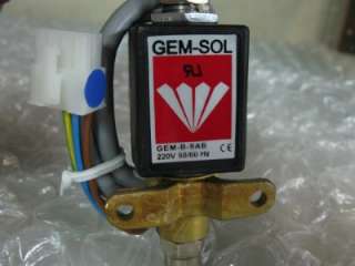 GEM SOL Solenoid Operated Valve GEM B 9AB 220V 50/60HZ  