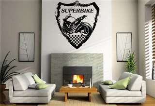 Wall Mural Vinyl Decal Stickers Sport Emblem superbike racing S7295 