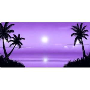  Airbrushed License Plate   Beach   Lt. Purple/Dr. Purple 