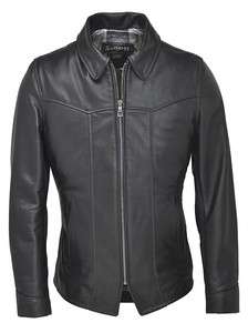   COWHIDE FITTED MOTORCYCLE LEATHER JACKET BLACK 662 SELECT SIZE  