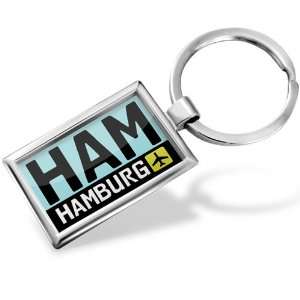 Keychain Airport code HAM / Hamburg country Germany   Hand Made 
