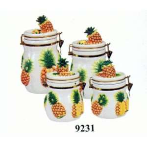 Pineapple Airtight 3D Canisters Set of 4 or 3  Kitchen 