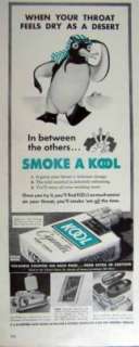 1940 Kool cigarettes smoking penguin coupons desert AD  