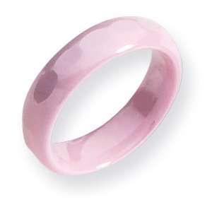  5.5mm Pink Ceramic Ring with Facets Jewelry