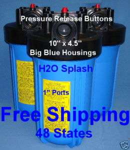 Big Blue 10 Water Filter Housings (3) Whole House/RO  