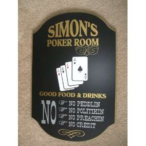   Custom Wood U.S. Made Poker Sign.Texas Holdem Sign.Poker Room Decor