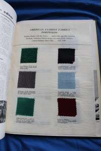 Vintage American Fabrics MAGAZINE, Bound, Swatches 1949  