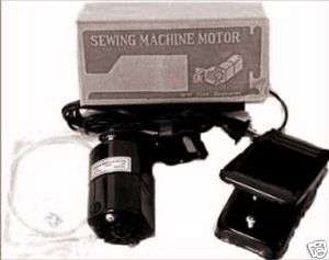 Motor w/ foot pedal for domestic sewing machines  