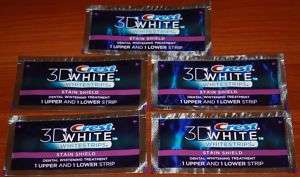 10 STRIPS CREST 3D WHITESTRIPS STAIN SHIELD WHITENING 5 POUCHES 10 
