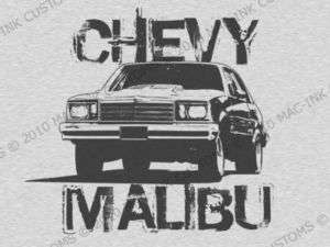 78 79 81 Chevy Malibu GREY T Shirt Drag Racing G Body  
