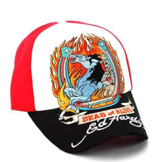 Ed Hardy Red/White Boys Dead Or Alive Cap  