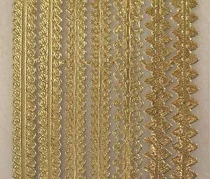 New Sheet of 7 Gold Assorted Trim Dresden Cutouts Germany  