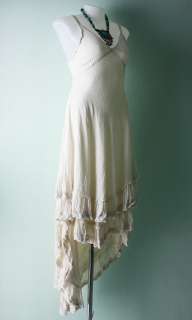 you are bidding on creamy off white hippie gypsy cotton summer dress v 