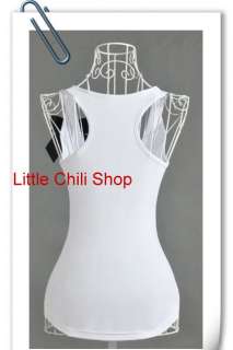   Shop NANA Gothic Punk Eyes Print BOW Vest Top White Sleeveless  