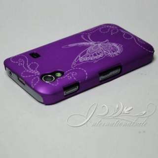 Purple Flowers butterfly hard Cover Case For Samsung S5830 Galaxy Ace 