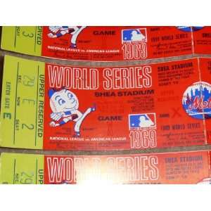   1969 World Series Ticket Shea Stadium New York Mets 
