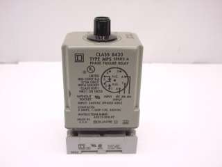 Square D Type MPS 8430 Phase Loss / Failure Relay  