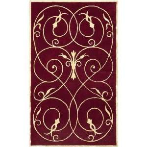  Scrolls Rug 8x11 Burgundy