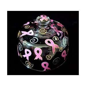 Pretty in Pink Design   Hand Painted   Cheese Dome 6x5  