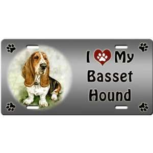  I Love My Basset Hound License Plate