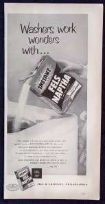 1957 INSTANT FELS NAPTHA SOAP MAGAZINE PRINT AD  