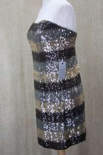ABS Allen Schwartz Strapless Sequin Dress size 6 NWT  