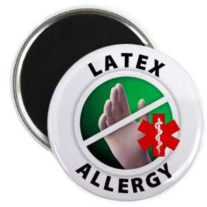 ALLERGIC TO LATEX Medical Alert 2.25 inch Fridge Magnet 