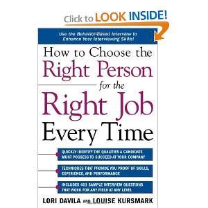  Person for the Right Job Every Time [Paperback] Lori Davila Books