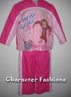 Curious George Outfit Wind Suit Shirt Pants Size 2T 3T 4 T  