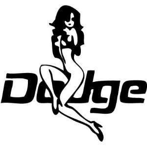  Dodge Sexy Girl Logo 5 Inch White Decal Sticker 