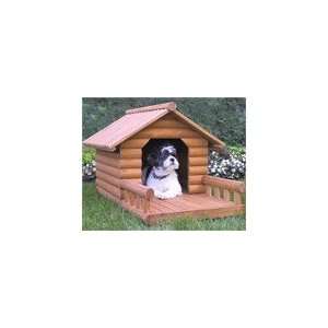  Medium Log Home Pet House & Porch Set