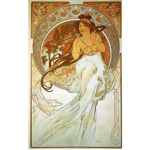  Made Oil Reproduction   Alphonse Maria Mucha   24 x 38 inches   Music