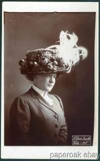 Woman Advertising Large Hat Photo ca.1900  