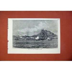  Civil War Spain 1873 Bombardment Alicante Ship Castle 