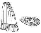   TV121 for old west Victorian style PETTICOAT w/ detatchable train