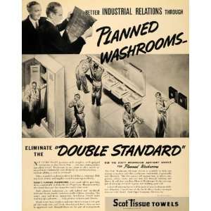  1940 Ad ScotTissue Towels Paper Washrooms Illustration 