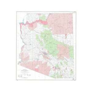  Arizona State County and Highway Wall Map (48x60) USGS 