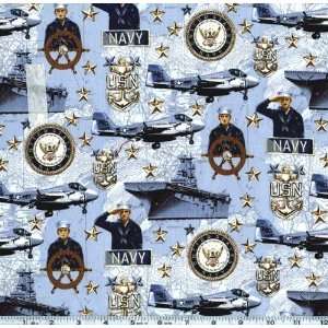  45 Wide Patriots Military Navy Denim Fabric By The Yard 