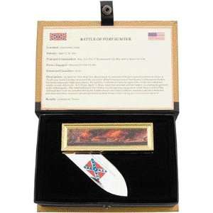  Battle Of Fort Sumter Collector Pocket Knife Folder 