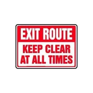  EXIT ROUTE KEEP CLEAR AT ALL TIMES 10 x 14 Adhesive Dura 