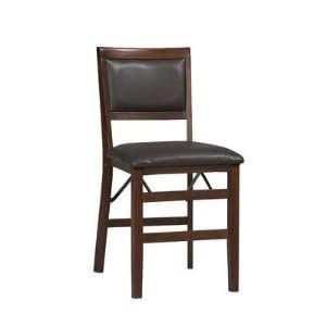  Triena Padded Back Folding Chair in Rich Espresso [Set of 