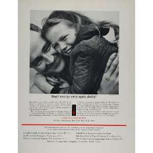  1964 Ad American Cancer Society Father and Daughter Hug 