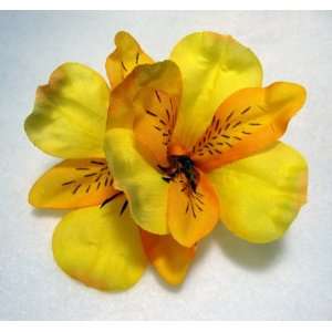  Golden Alstroemeria Flower Hair Clip Beauty