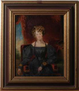 Signed dated 1856 Antique Oil Painting almost Miniature Portrait of 
