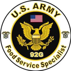  United States Army MOS 92G Food Service Specialist Decal 