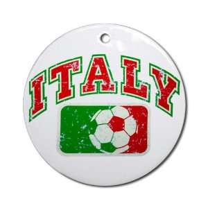  (Round) Italy Italian Soccer Grunge   Italian Flag 