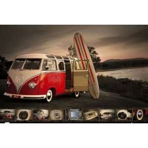  Car Posters VW Camper   Kombi Surfboard   23.8x35.7 