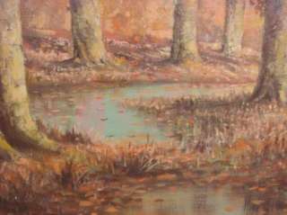 Huge Vintage Texas Landscape Forest Oil Painting Art  