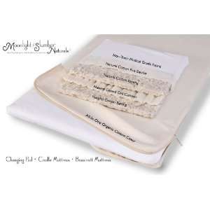 Natural Cotton Cradle Mattress w/ All in One Organic Cotton Coverlet